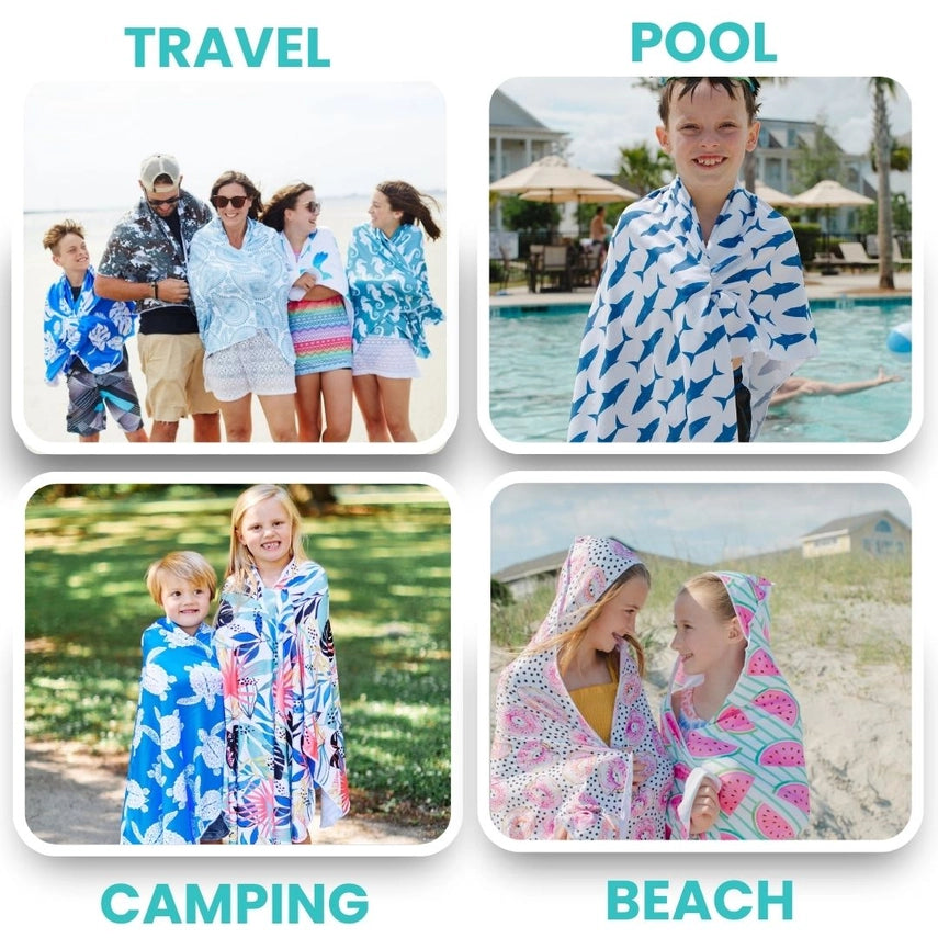 (Pre-order) Kids UPF50 Hooded Sunscreen Towel (Surf & Sun)