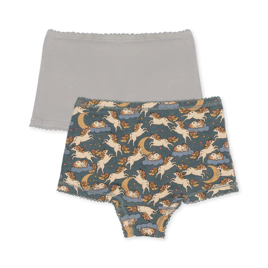 Basic 2 Pack Girl Hipster Gots - Unicorn Bleu/Harbor Mist (Only 2y)