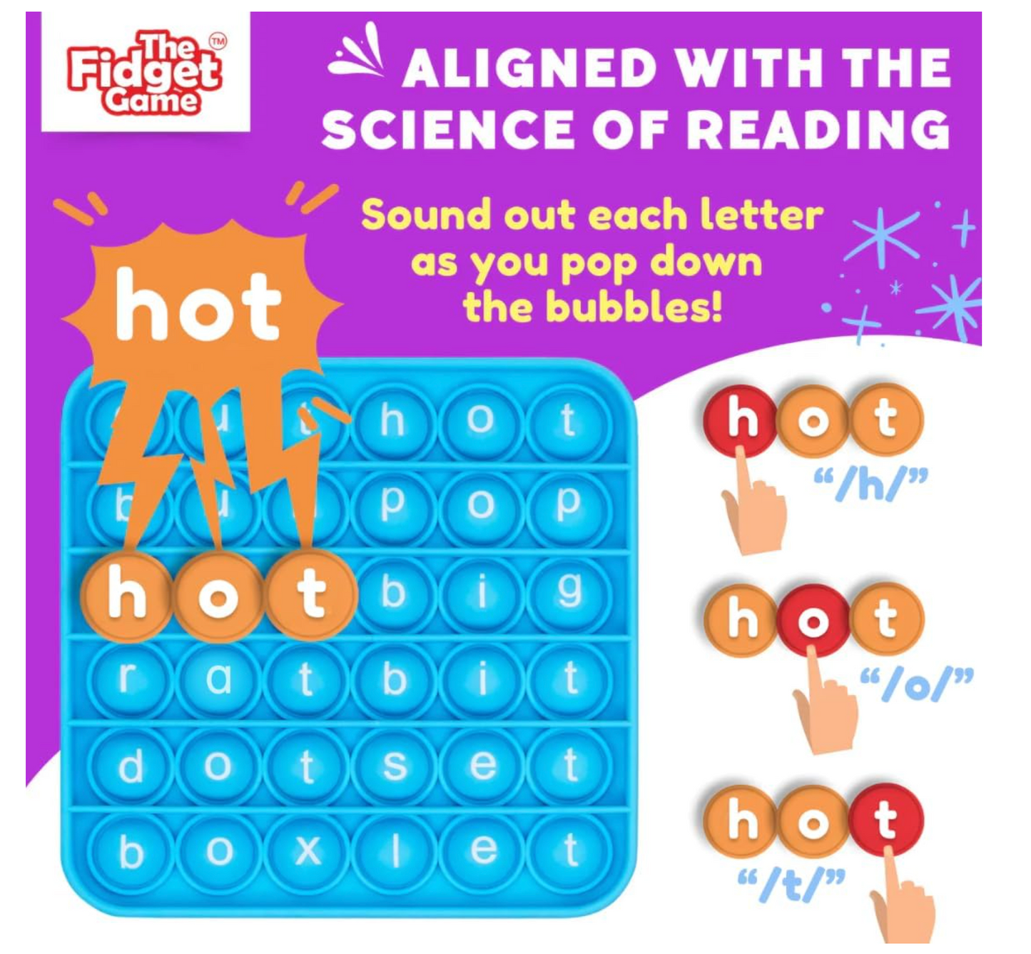 Fidget Word Pop, CVC Words