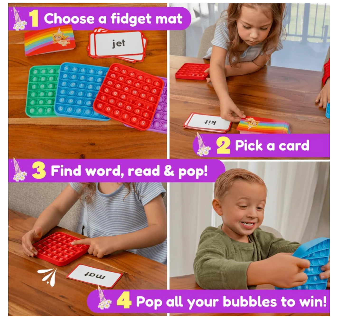 Fidget Word Pop, CVC Words