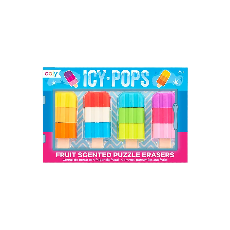 Icy Pops Scented Puzzle Erasers - Set of 4