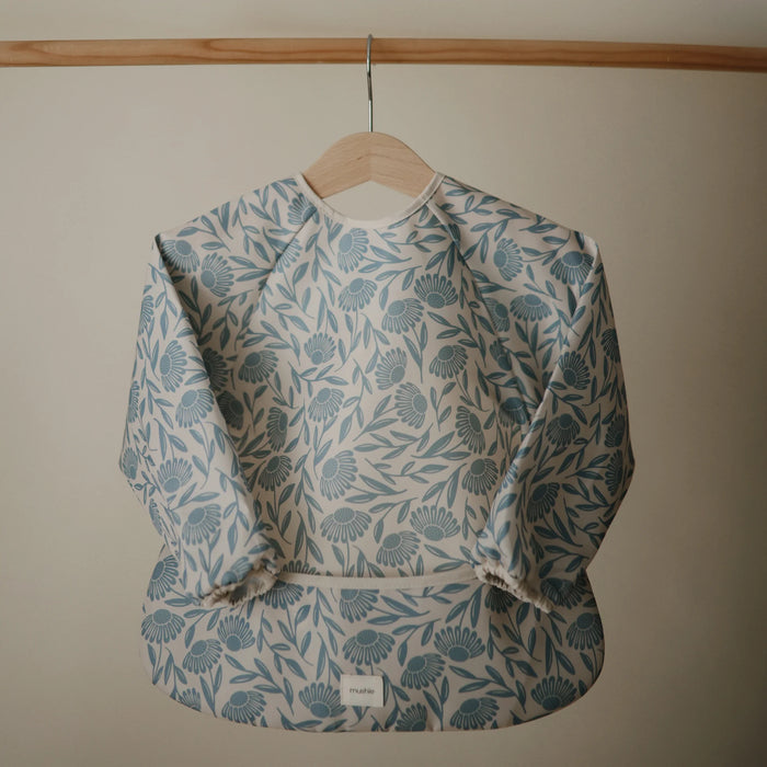 Long Sleeve Bib -  Blue Flowers