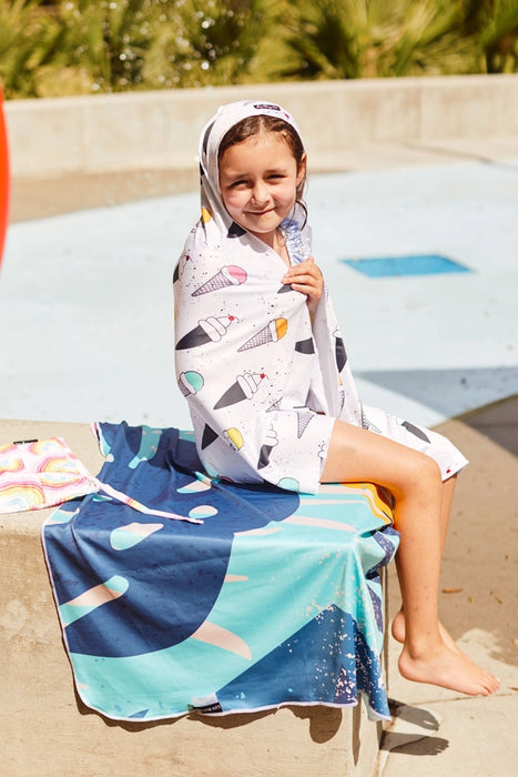 Kids UPF50 Hooded Sunscreen Towel (Ice Cream)