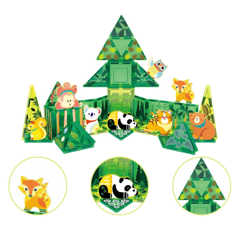 Magnetic Blocks Forest Theme Toy Set (56pcs)