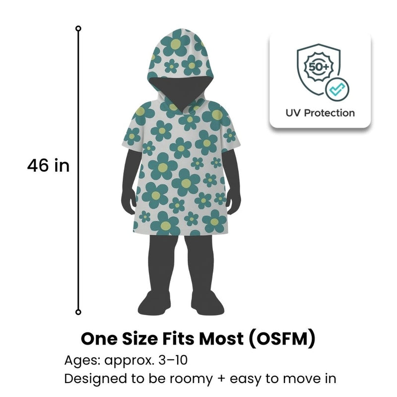 Kids Hooded Upf50+ Poncho (Lagoona Lilies)