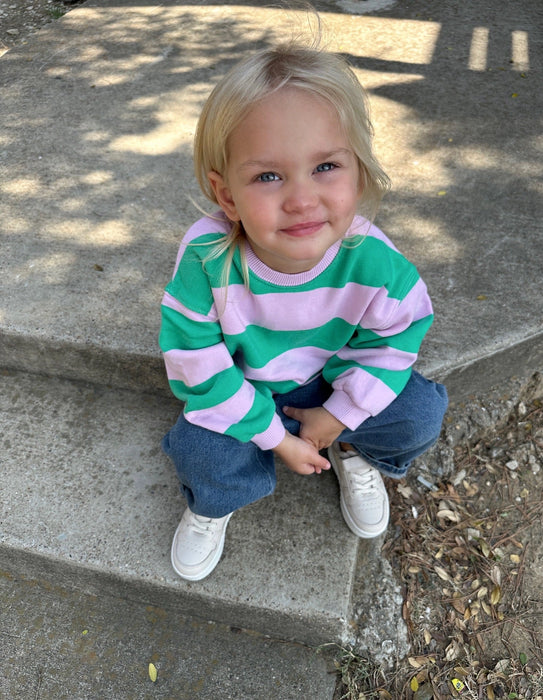 French Terry Cotton Stripe Sweatshirt (3 Colors)