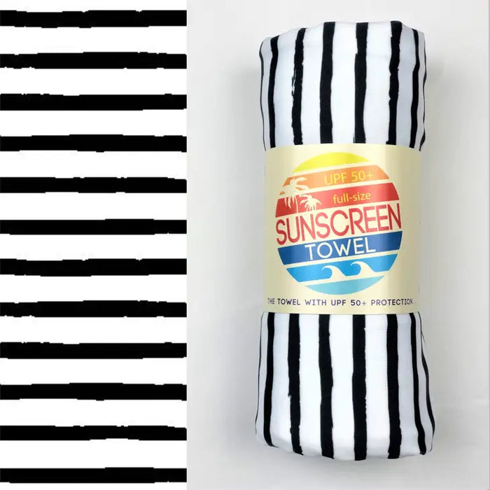 UPF50 FULL Sunscreen Towel (Black Stripes)
