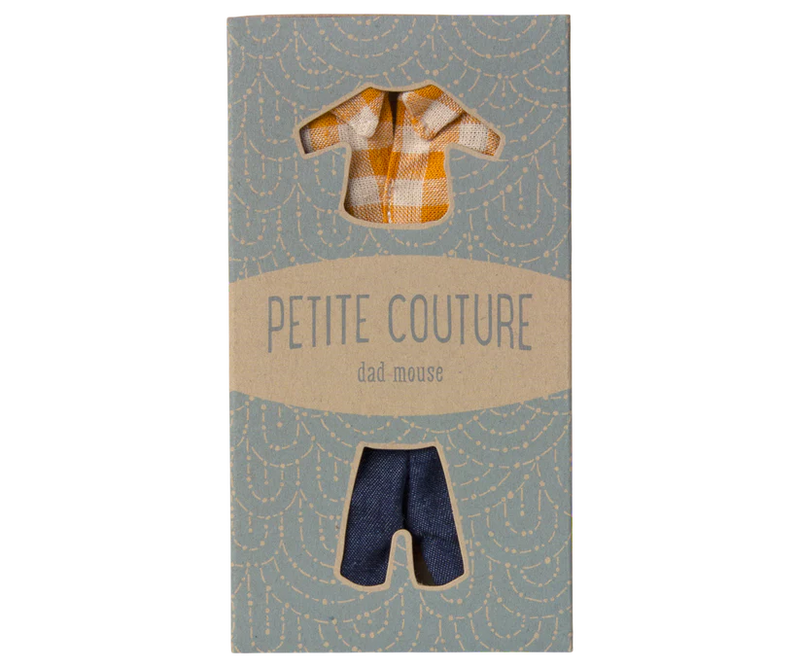 Yellow checked shirt and pants, Dad mouse