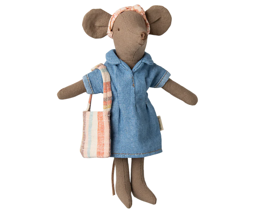 Denim dress and bag, Mum mouse