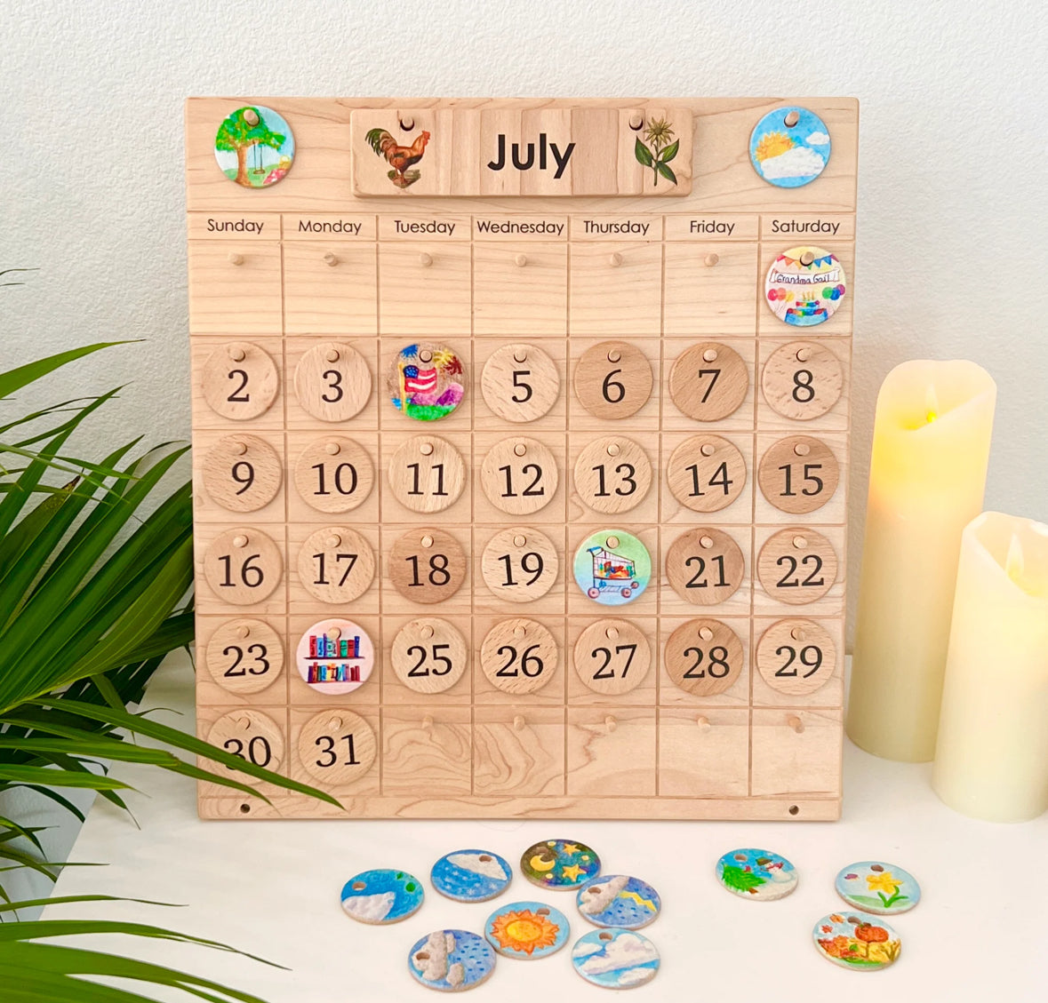 Wooden Calendar w/ Stand