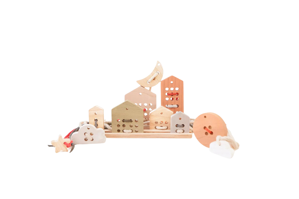 Wooden Lacing Toy Set - City of the Childhood