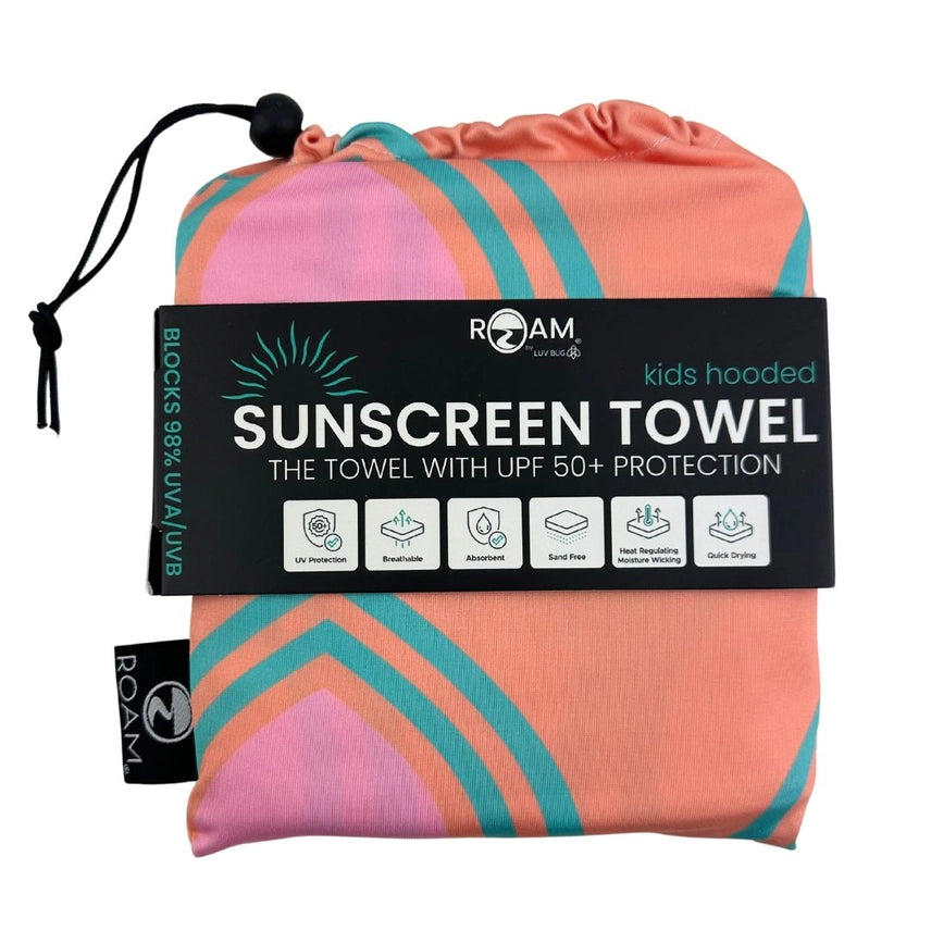 Kids UPF50 Hooded Sunscreen Towel (Heart Bursts)