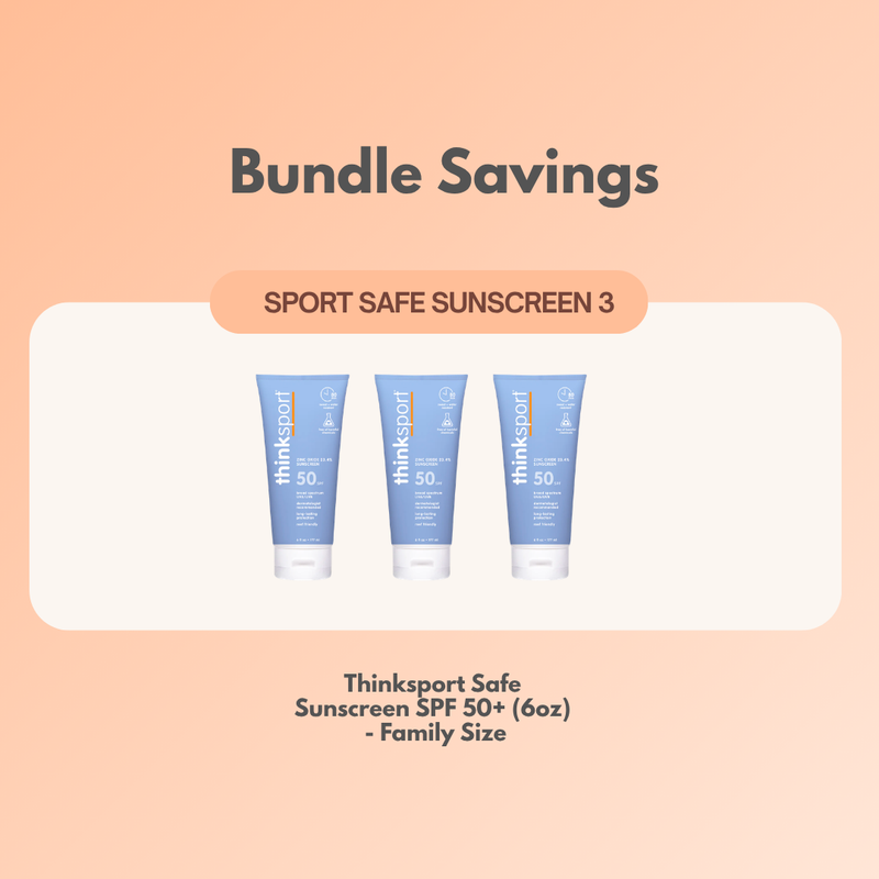 Think Sport Spf 50 Clear Zinc Sunscreen 6 oz x 3
