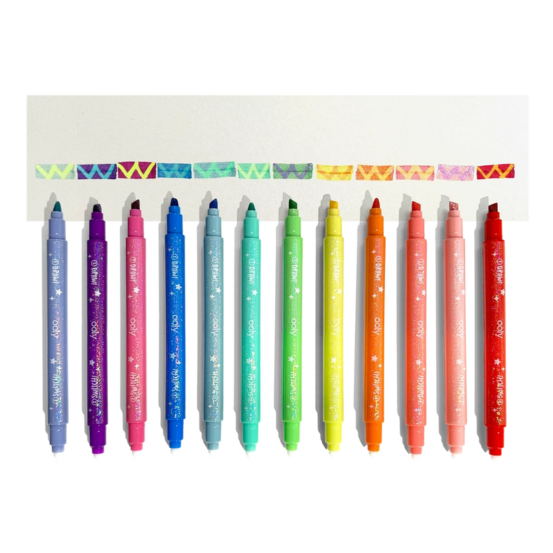 Switch-Eroo Sparkle Glittery Color Changing Markers 12 Pc