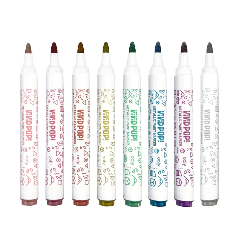 Vivid Pop! Water-Based Paint Markers: Metallic 8pcs