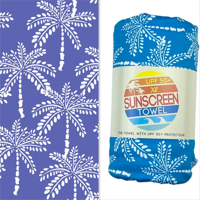 XL Oversized UPF50 Sunscreen Towel (White Palm Tree)