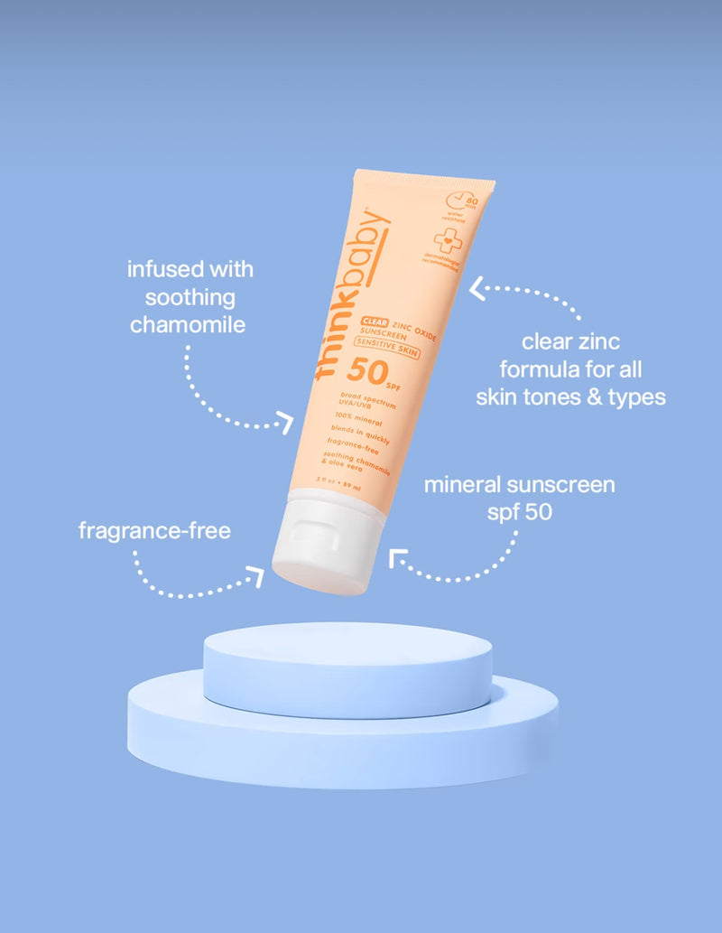 New! Clear Zinc Sunscreen SPF 50, 3oz