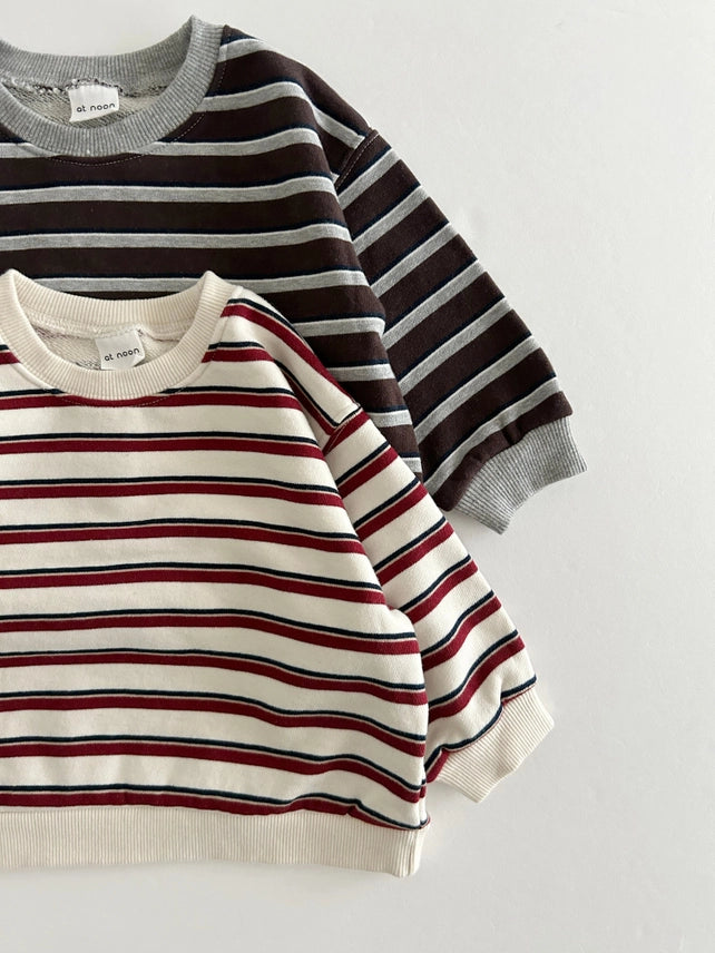 French Terry Cotton Stripe Sweatshirt (3 Colors)
