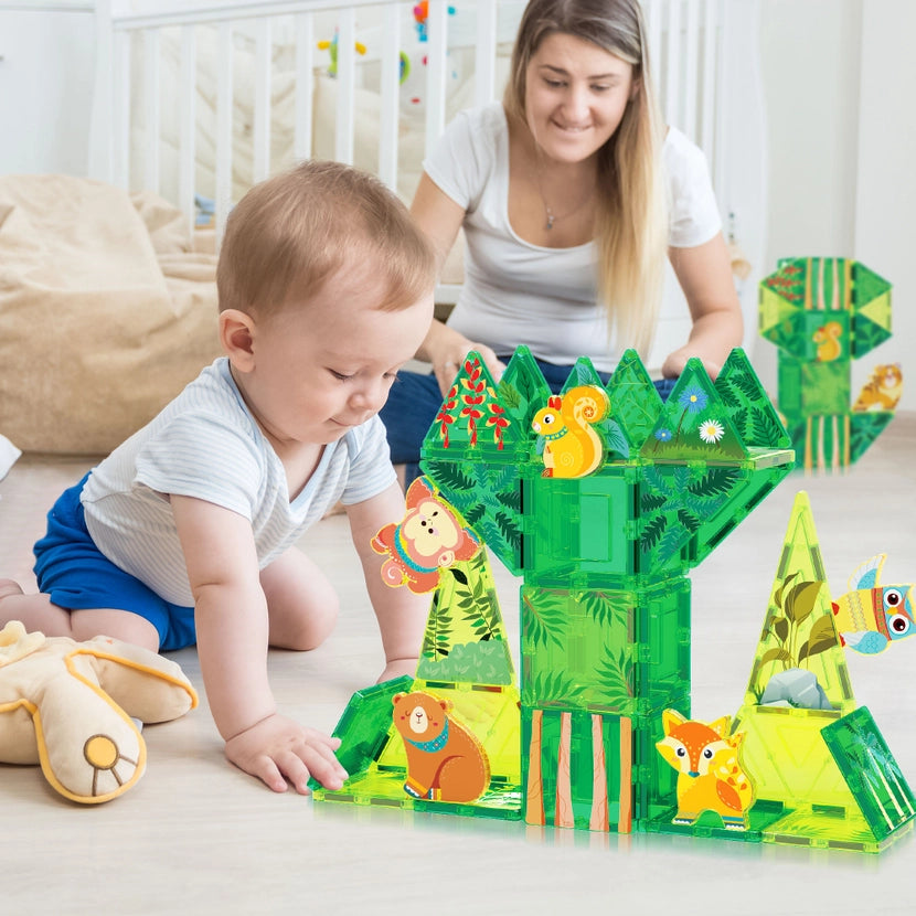 Magnetic Blocks Forest Theme Toy Set (56pcs)