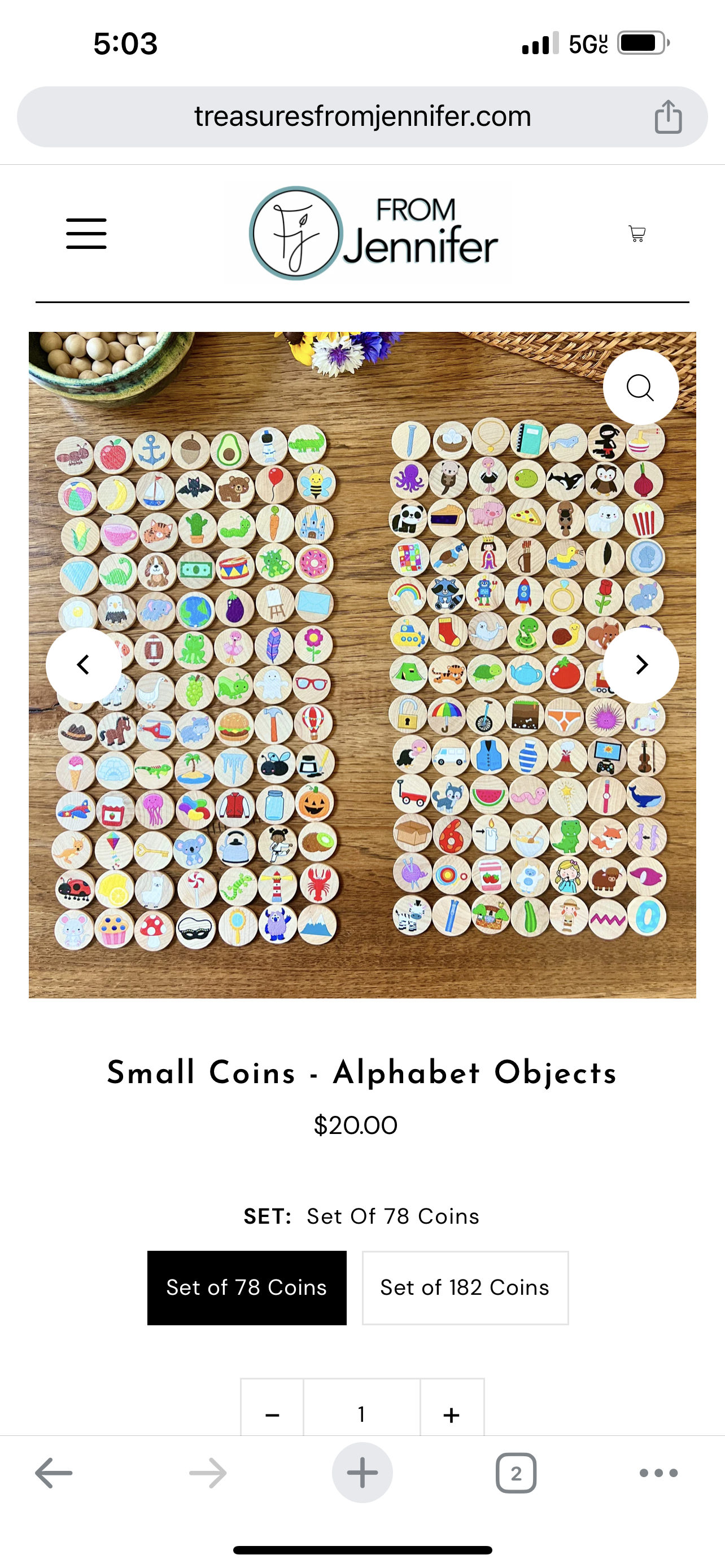 Small Coins-Alphabet Objects (182pcs)