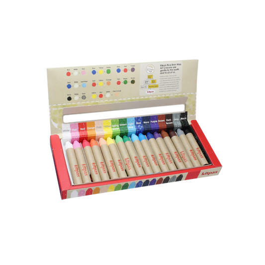 Kitpas Rice Bran Wax Art Crayons 16 Colors