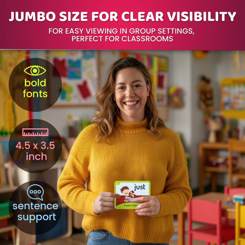 Sight Words Flash Cards w/ Images & Sentences