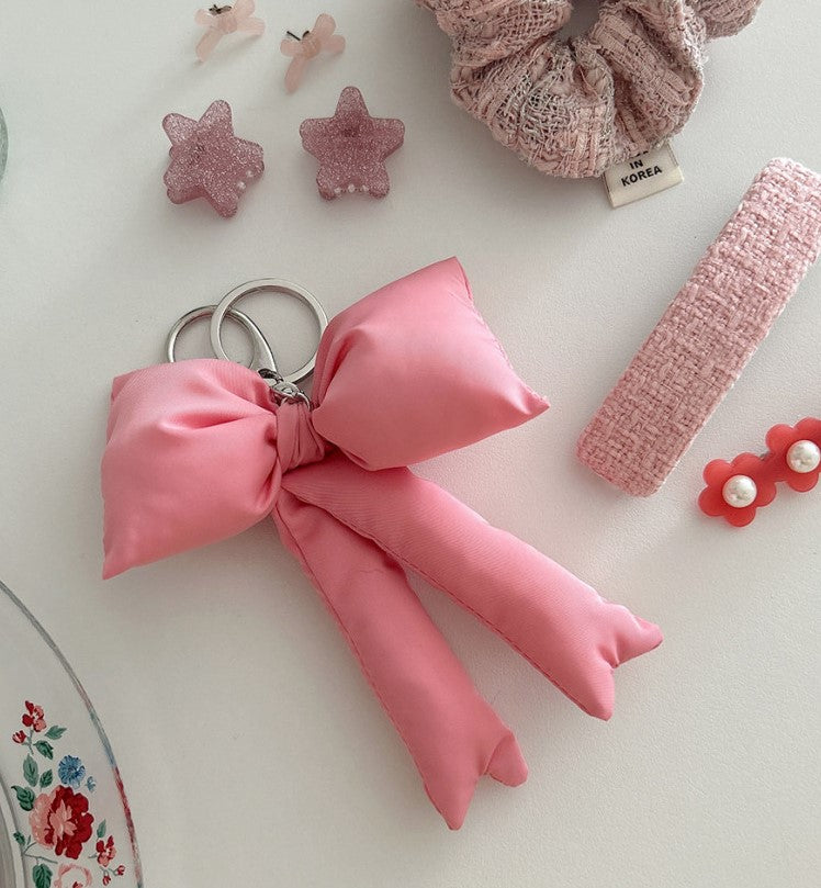 Puff Ribbon Bag Charm - 3 Colors