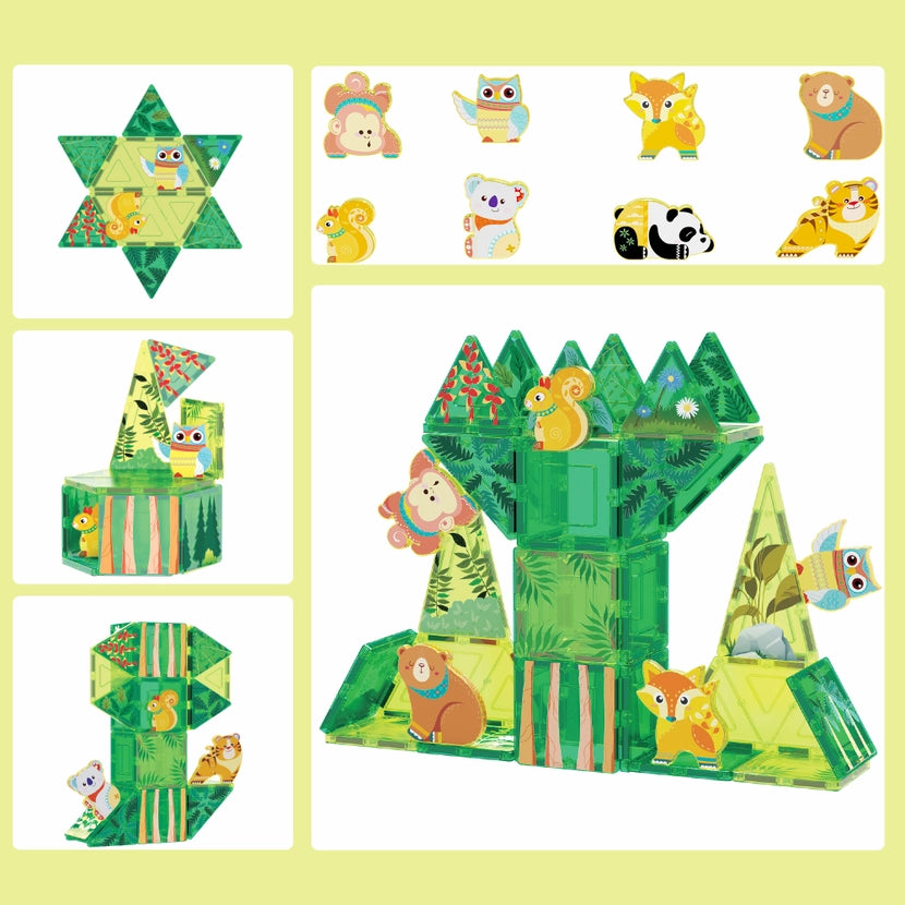 Magnetic Blocks Forest Theme Toy Set (56pcs)