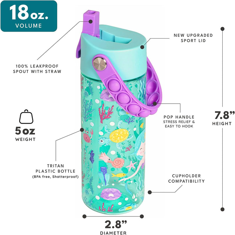 18oz Splash Pop Bottle - Mermaid