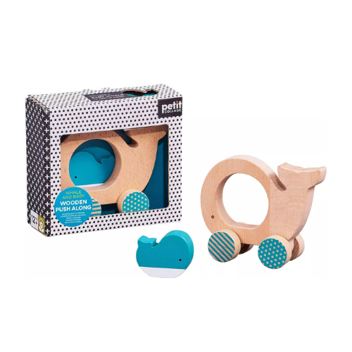 Wooden Push Along Whale Toy