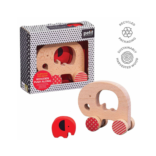 Wooden Push Along Elephant Toy