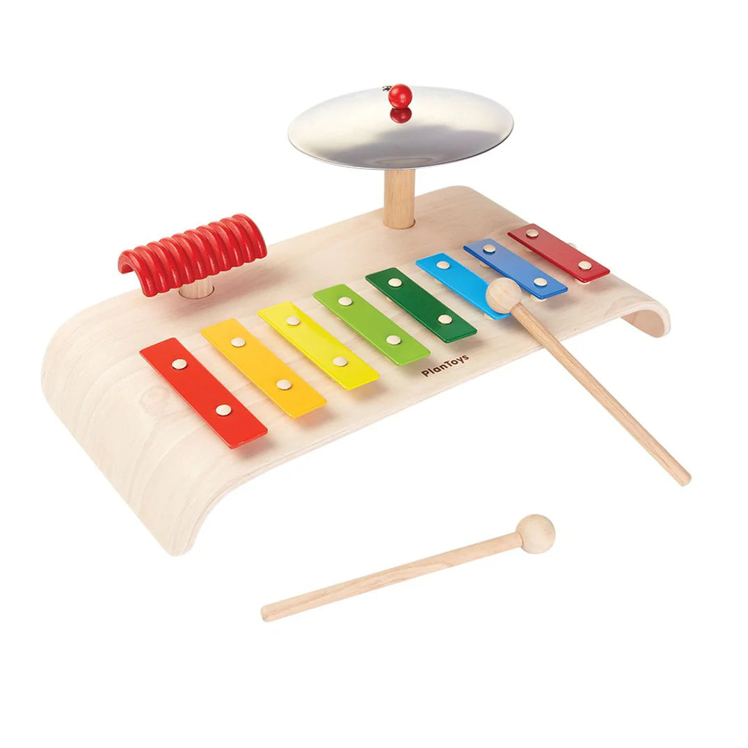 Musical Set with Xylophone, Cymbal and Guiro