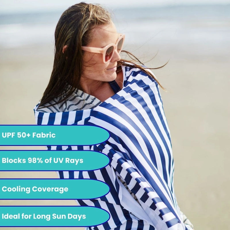 Kids UPF50+ Hooded Sunscreen Towel (Checkerboard)