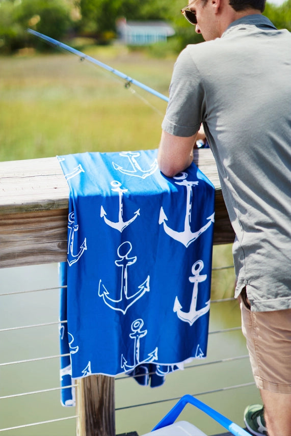 FULL UPF50+ Sunscreen Towel (Blue Anchor)