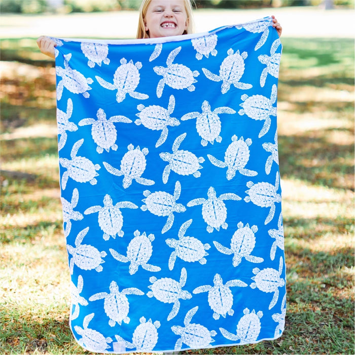 Kids UPF50 Hooded Sunscreen Towel (Sea Turtles)