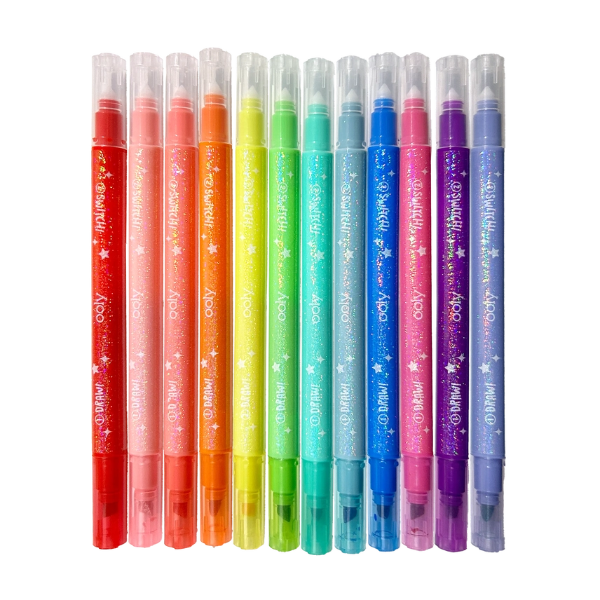 Switch-Eroo Sparkle Glittery Color Changing Markers 12 Pc