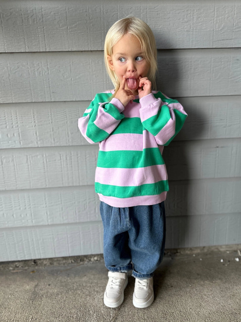 French Terry Cotton Stripe Sweatshirt (3 Colors)