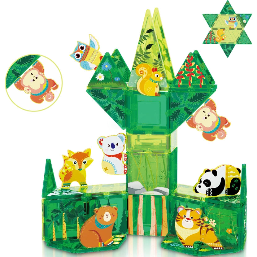 Magnetic Blocks Forest Theme Toy Set (56pcs)