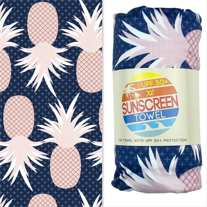 XL Oversized UPF50 Sunscreen Towel (Pink Pineapple)