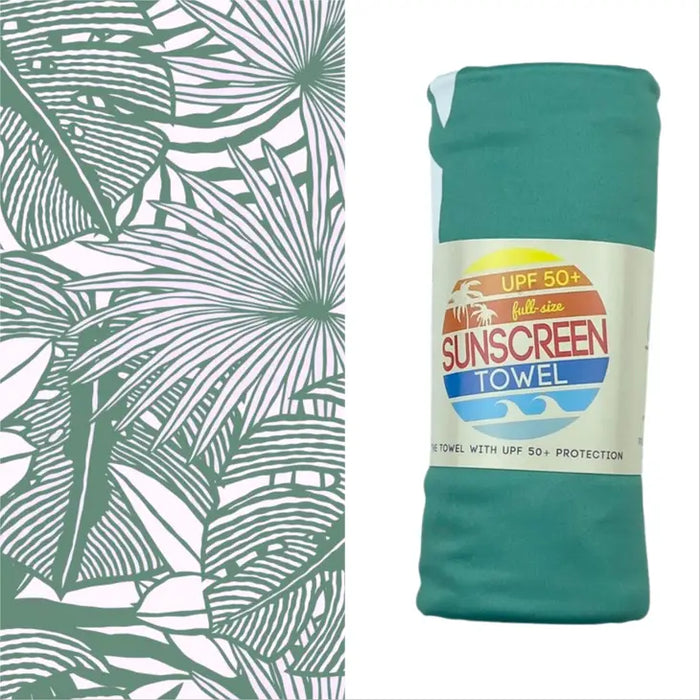 XL Oversized UPF50 Sunscreen Towel (Tropical Green)