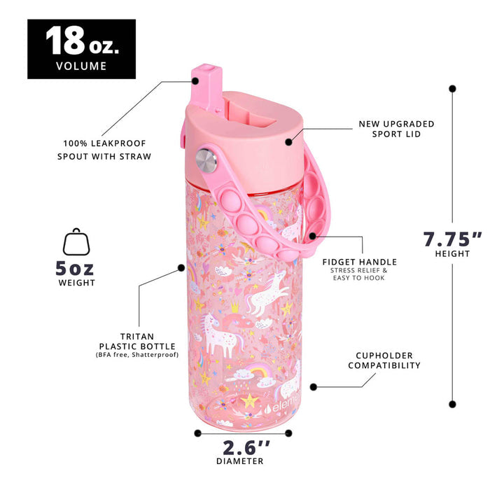 18oz Splash Pop Bottle -Unicorn