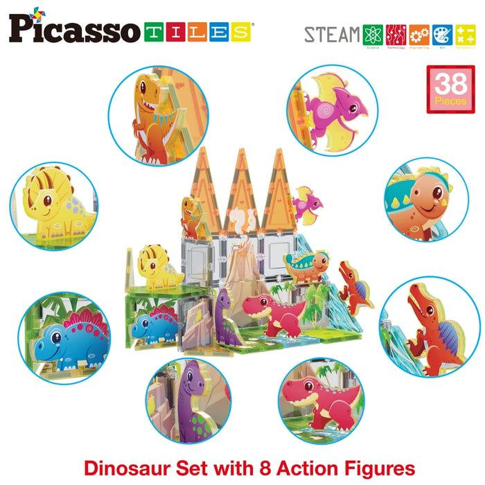 Magnetic Blocks Dinosaur Theme Set (38pcs)