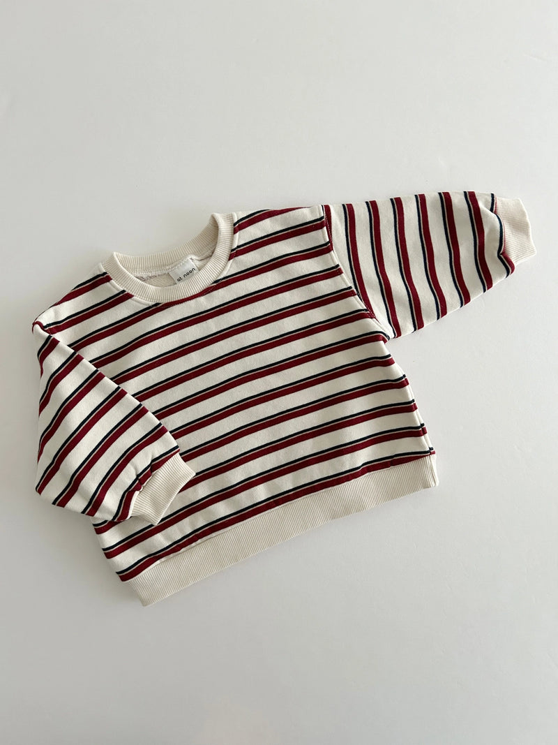 French Terry Cotton Stripe Sweatshirt (3 Colors)