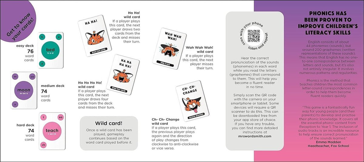 Phonics Blah Blah Blah Card Game,