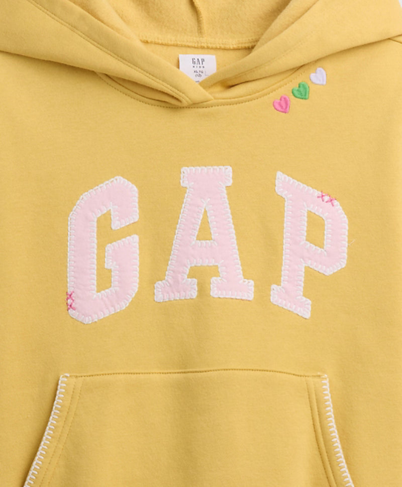 걸스 기모 릴렉스 핏 후디 (옐로우)