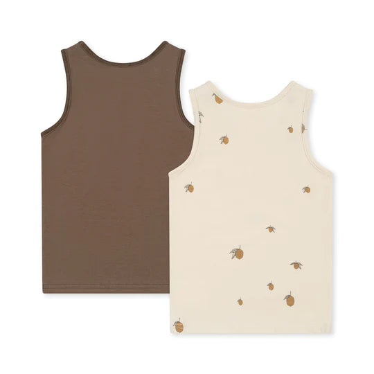 Basic 2 Pack Tanktop Gots - Lemon/Shitake (Only 2y)