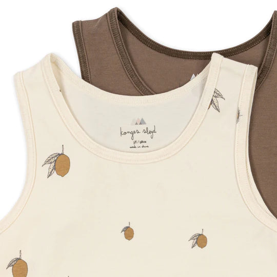 Basic 2 Pack Tanktop Gots - Lemon/Shitake (Only 2y)