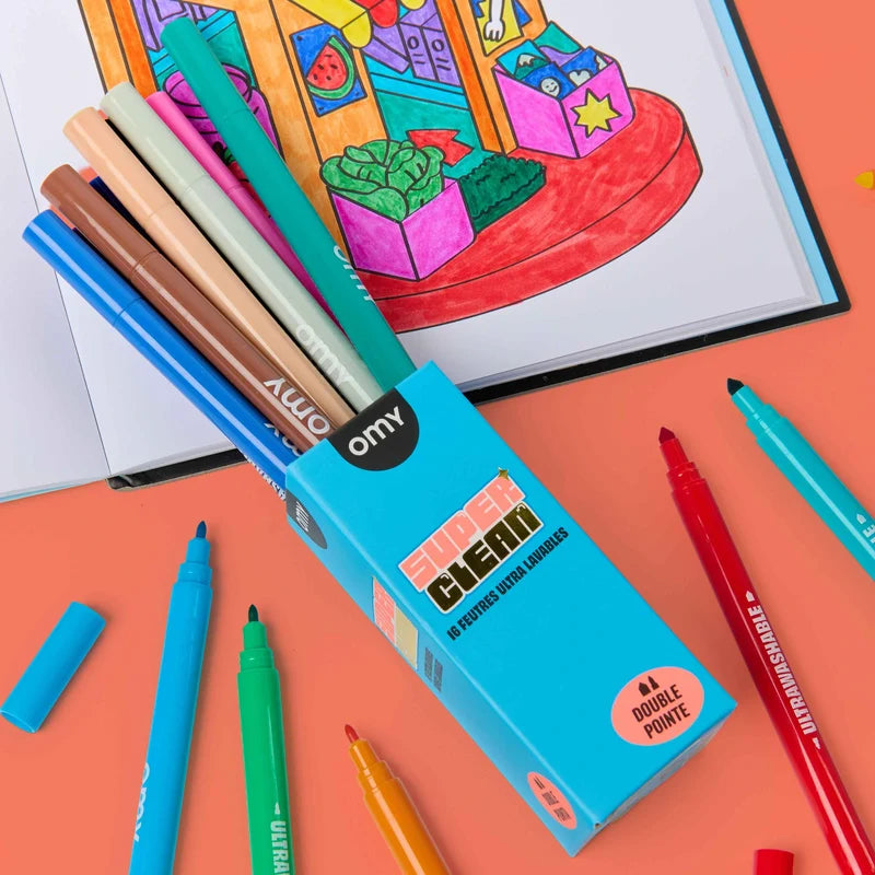 Super Clean Felt-tips (16 colours)
