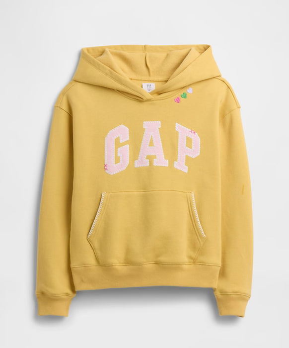 걸스 기모 릴렉스 핏 후디 (옐로우)