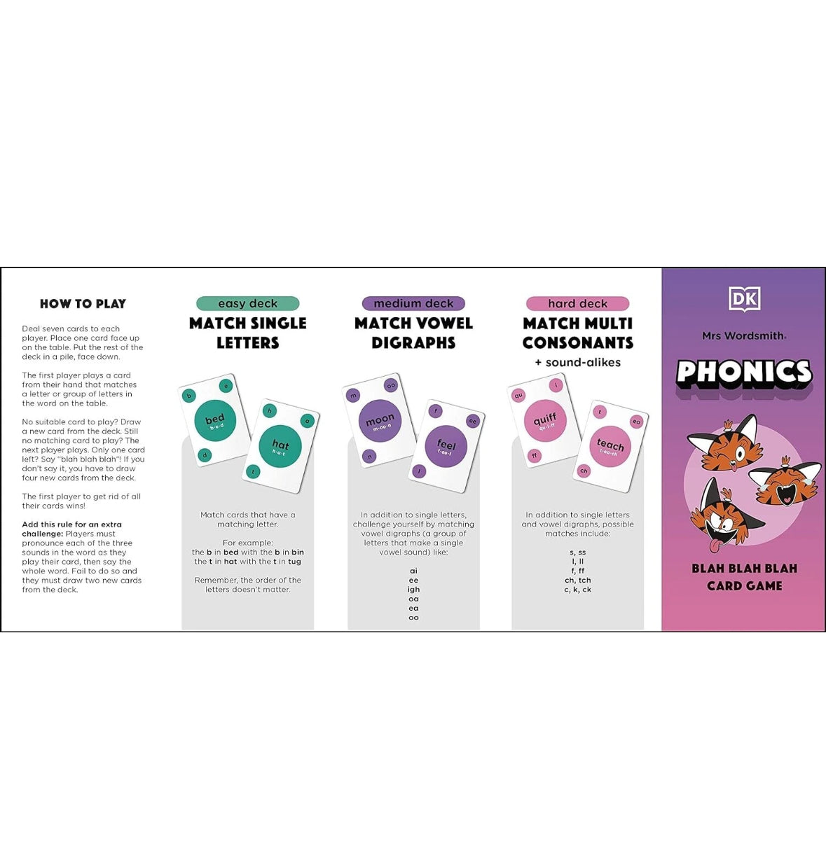 Phonics Blah Blah Blah Card Game,